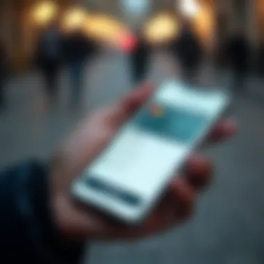 Banking App on Smartphone A smartphone displaying a banking app interface